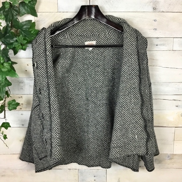 Cameleon Wool Herringbone Sweater Coat XS - Picture 6 of 8